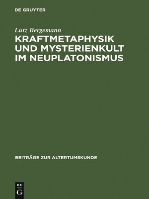 cover image of Kraftmetaphysik und Mysterienkult im Neuplatonismus